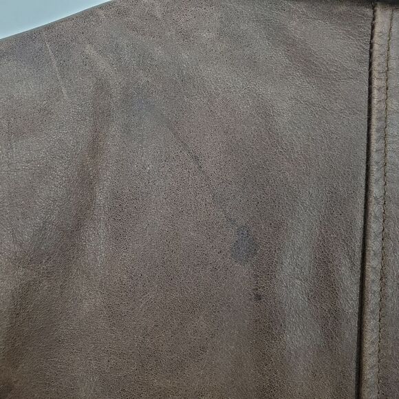 Rocking Leather Motto Style Brown Jacket With Removable Quilted Liner Size 38 - Picture 10 of 13